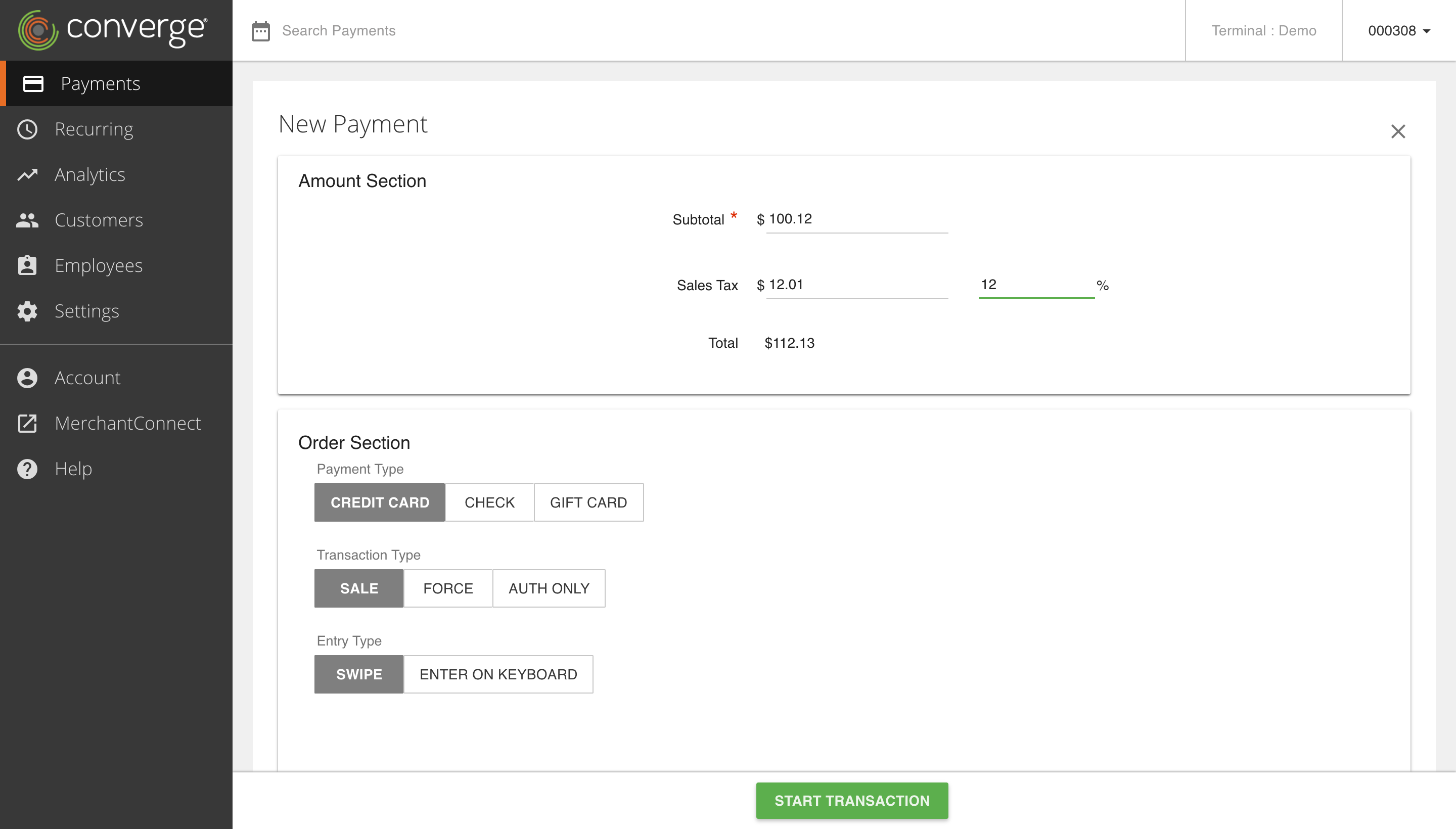 Virtual Terminal New Payment Clearly Payments Virtual Terminal from Clearly Payments