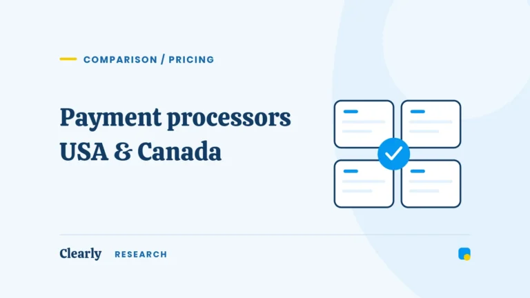 Payment processors in the USA and Canada, illustrated with a provider comparison grid.